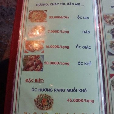 Thực đơn- Quán Ăn Ống Tre - Cua Ngon