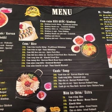 Thực đơn- Quán Ăn Onion's Korean Food