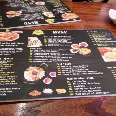 Thực đơn- Quán Ăn Onion's Korean Food