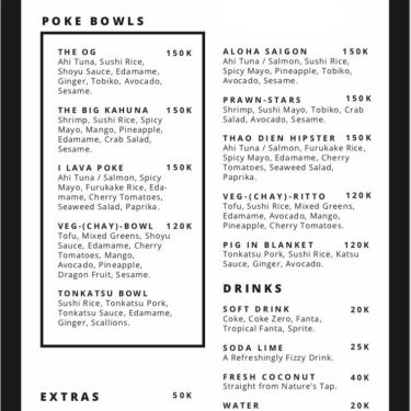 Thực đơn- Quán Ăn Ono Poke Co - Đặc Sản Hawaii