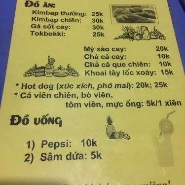 Thực đơn- Quán Ăn Oppa Korean Food