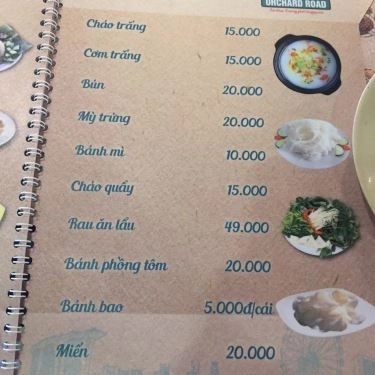 Thực đơn- Quán Ăn Orchard Road - Ẩm Thực Đường Phố Singapore - Aeon Mall Bình Tân