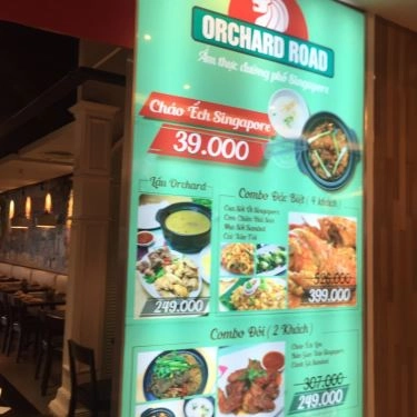 Thực đơn- Quán Ăn Orchard Road - Ẩm Thực Đường Phố Singapore - Aeon Mall Bình Tân