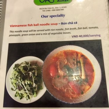 Thực đơn- Quán Ăn Oryza - Viet Cuisine