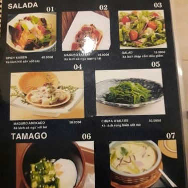 Thực đơn- Quán Ăn Osaka Sushi & Tea
