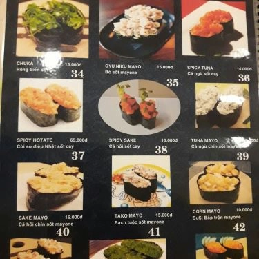 Thực đơn- Quán Ăn Osaka Sushi & Tea