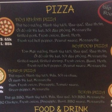 Thực đơn- Quán Ăn Papa Pizza