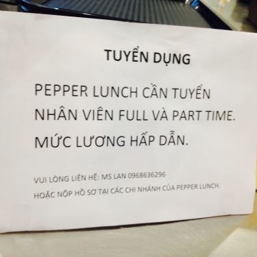 Tổng hợp- Nhà Hàng Pepper Lunch - SC VivoCity