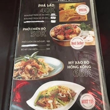 Thực đơn- Quán Ăn Phá Lấu Người Hồng Kông - Trung Tự