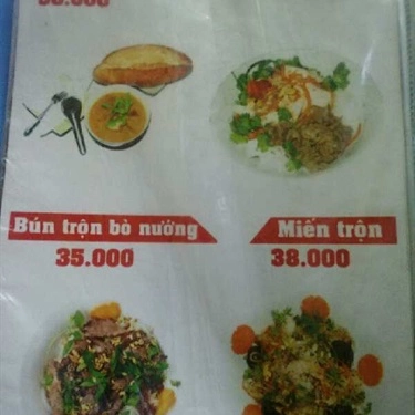 Thực đơn- Quán Ăn Phá Lấu Người Hồng Kông - Trung Tự