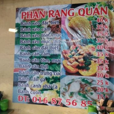 Thực đơn- Quán Ăn Phan Rang Quán - Đặc Sản Phan Rang