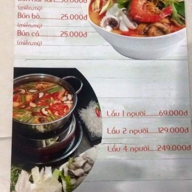 Thực đơn- Quán Ăn Phệ Quán - Lẩu 1 Người & Bún Thái Hải Sản