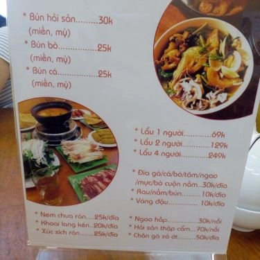 Thực đơn- Quán Ăn Phệ Quán - Lẩu 1 Người & Bún Thái Hải Sản