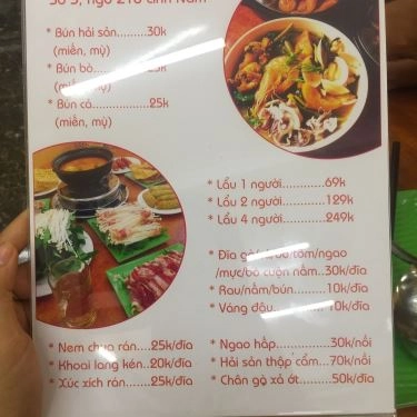 Thực đơn- Quán Ăn Phệ Quán - Lẩu 1 Người & Bún Thái Hải Sản