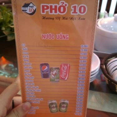 Thực đơn- Quán Ăn Phở 10 Lý Quốc Sư - Lê Đức Thọ