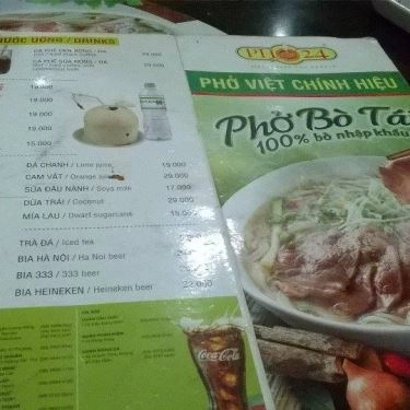 Thực đơn- Quán Ăn Phở 24h - Phạm Ngũ Lão