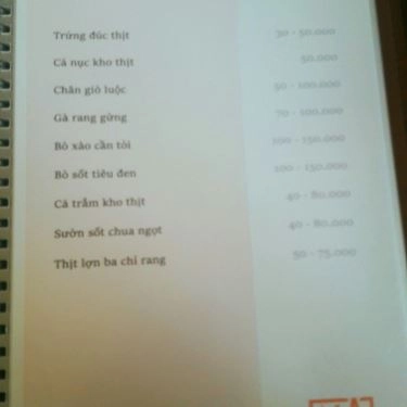Thực đơn- Quán Ăn Phở An - Trần Bình