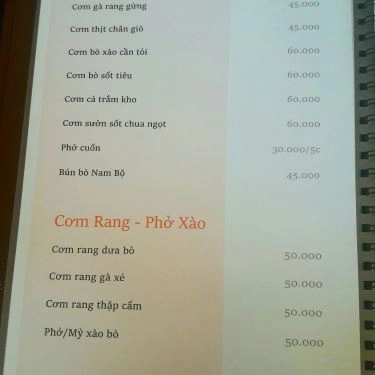 Thực đơn- Quán Ăn Phở An - Trần Bình
