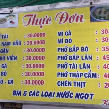 Thực đơn- Quán Ăn Phở Bắc Hà Hà Nội