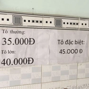Thực đơn- Quán Ăn Phở Bắc Sơn