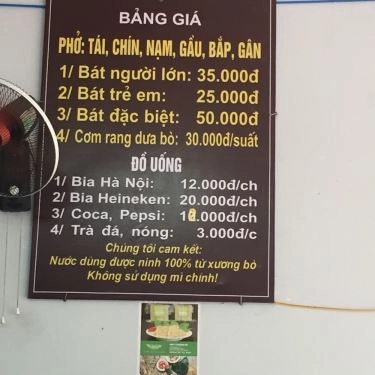 Thực đơn- Quán Ăn Phở Bát Đàn - Duy Tân