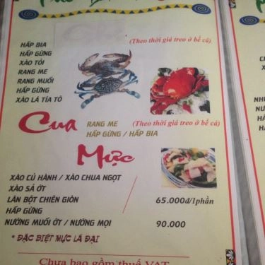 Thực đơn- Quán Ăn Phố Biển Quán - Đường 22 Tháng 12
