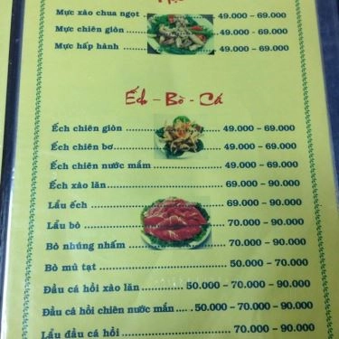 Thực đơn- Quán Ăn Phố Biển Quán - Điện Biên Phủ