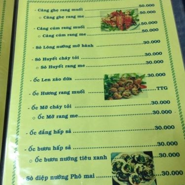 Thực đơn- Quán Ăn Phố Biển Quán - Điện Biên Phủ