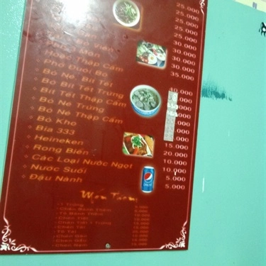 Thực đơn- Quán Ăn Phở Bò Công Lan