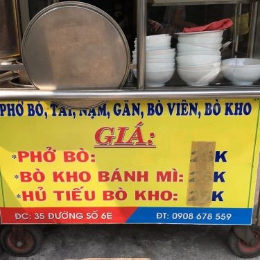 Thực đơn- Quán Ăn Phở Bò & Bò Kho - Đường Số 6E