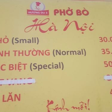 Thực đơn- Quán Ăn Phở Bò Hà Nội