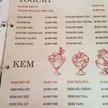 Thực đơn- Nhà Hàng Phố Cổ Cafe & Restaurant