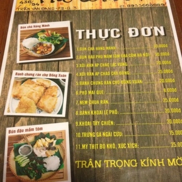 Thực đơn- Quán Ăn Phố Cổ Hà Nội Cafe