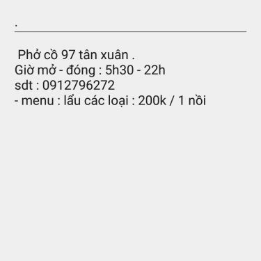 Tổng hợp- Quán Ăn Phở Cồ - Tân Xuân