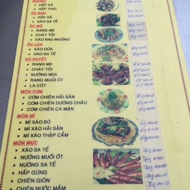 Thực đơn- Quán Ăn Phố Đêm - Lẩu & Hải Sản Tươi Sống