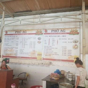Thực đơn- Quán Ăn Phở Gà A.G