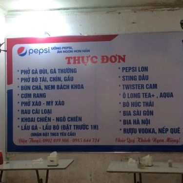 Thực đơn- Quán Ăn Phở Gà Đồi Ba Vì