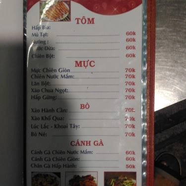 Thực đơn- Quán Ăn Phố Hàu Nướng