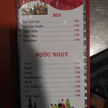 Thực đơn- Quán Ăn Phố Hàu Nướng