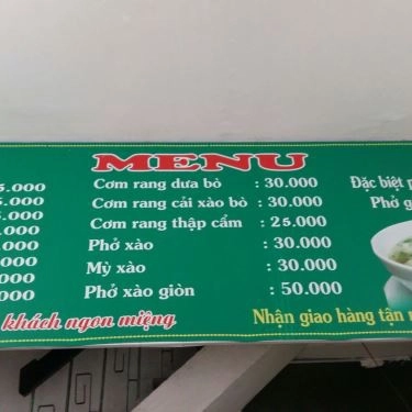 Thực đơn- Quán Ăn Phở KCC - An Hòa