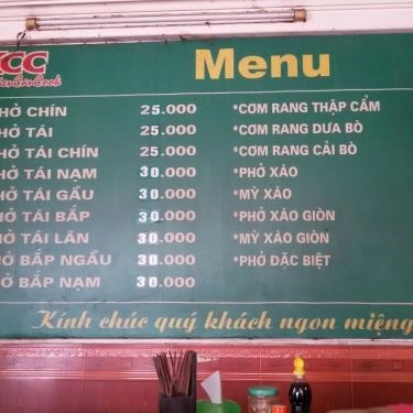 Thực đơn- Quán Ăn Phở KCC - Tôn Thất Tùng