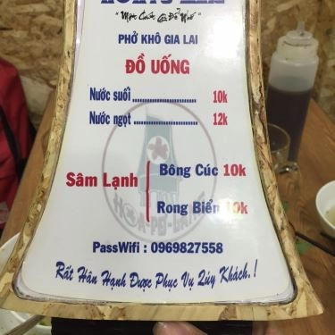 Thực đơn- Quán Ăn Phở Khô Gia Lai