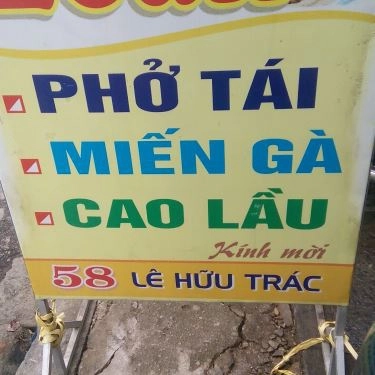 Thực đơn- Quán Ăn Phở - Lê Hữu Trác