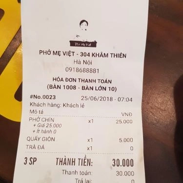 Tổng hợp- Quán Ăn Phở Mẹ Việt - Khâm Thiên