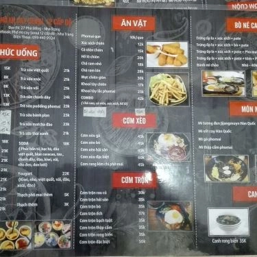 Thực đơn- Quán Ăn Phố Mì Cay Seoul 12 Cấp Độ - Nha Trang