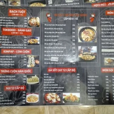 Thực đơn- Quán Ăn Phố Mì Cay Seoul 12 Cấp Độ - Nha Trang