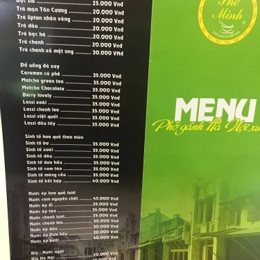 Thực đơn- Quán Ăn Quán Phố - Hương Vị Hà Thành