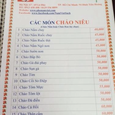 Thực đơn- Quán Ăn Phố Nấm Kiều Yên