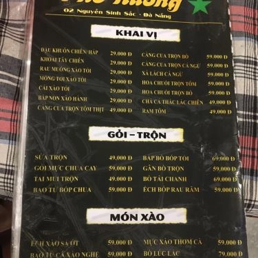 Thực đơn- Quán Ăn Phố Nướng - Nguyễn Sinh Sắc