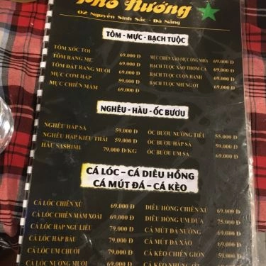 Thực đơn- Quán Ăn Phố Nướng - Nguyễn Sinh Sắc
